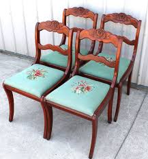 4 Solid Cherry Rose Back Willett Dining Room Chairs W Needle Point Seats Dining Room Chairs Chair Dining Room