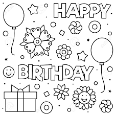 His adventures with his human greatest pal shaggy and his nephew scrappy doo are the stuff of childhood legend. Happy Birthday Coloring Page Black And White Vector Illustration Royalty Free Cliparts Vectors And Stock Illustration Image 126720731