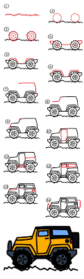 How To Draw A Jeep Art For Kids Hub Jeep Art Drawing For Kids Jeep Drawing