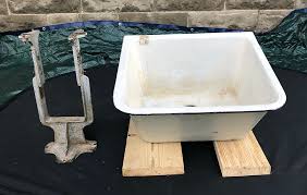 Utility laundry sink with cabinet. Historic Houseparts Inc Antique Kitchen Sinks Antique Crane Industrial Utility Sink With Cast Iron Leg
