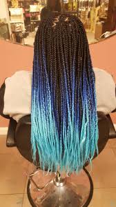 Ombre Black And Blue Braids Blue Ombre Braids Done At House Of Africa Hair Styles Braided Hairstyles Hair Color Balayage