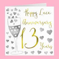 13 year wedding anniversary anniversary wishes for husband 13th anniversary anniversary ideas married quotes successful marriage married life words rangoli designs. 13th Wedding Anniversary Card Happy Lace Anniversary Silver Hearts Collection