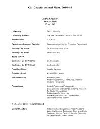 CSI Chapter Annual Plans
