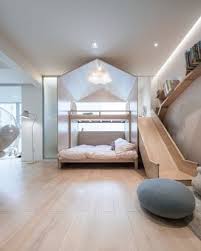 This Kid Friendly Remodel Has A House Shaped Bed And A Slide Modern Kids Bedroom Modern Bedroom Design Awesome Bedrooms
