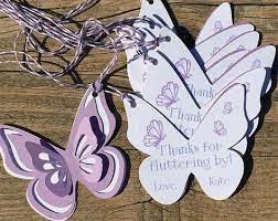 Butterfly Thank You Tags Favor Tags Gift Tags Shades Of Purple White Personalized Butterfly Party Favors Butterfly Baby Shower Theme Butterfly Birthday