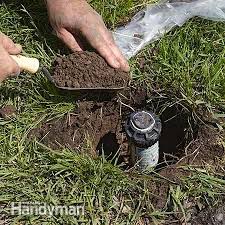 Set a flexible garden hose within the riser to divert the water flow into the nearby drain while processing the sprinkler head replacement process. How To Replace A Broken Lawn Sprinkler Head Sprinkler Heads Lawn Sprinklers Sprinkler System Diy