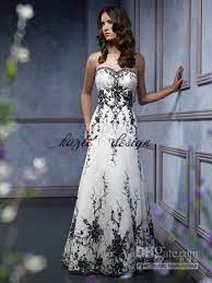 Discountvintage Gothic Bridal Wedding Gown Plus Size Sweetheart Black Embroidery Accented A Line Black And White Wedding Dress From Kazte 141 31 Dhgate Com Halloween Wedding Dresses Black Wedding Dresses Gothic Wedding Dress