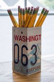 Washington License Plate Pencil Holder Unique Pencil Cup Etsy License Plate Unique Desk Organizer Pencil Cup