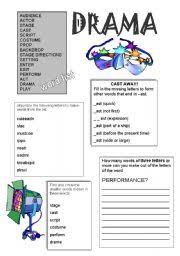 Printables Drama Worksheets English Teaching Worksheets Drama Words Drama Words Drama Activities Elements Of Drama