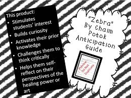 This Omega English Product Contains Anticipation Guide On The Short Story Zebra By Chaim Potok This Product Stimul Anticipation Guide Stimulation Knowledge