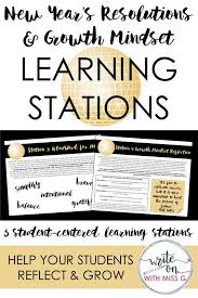 New Year S Resolutions Growth Mindset Learning Stations Learning Stations High School Lesson Plans Middle School Lesson Plans