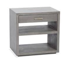 Grey Wood And Linen Night Stand Contemporary Midcentury Modern Organic Natural Material Wood Nightstands Furniture Contemporary Nightstand Bedside Chest