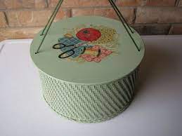 Vintage Princess Sewing Box Round Hat Box Style Wicker Pale Mint Green 1960 S Vintage Princess Round Hat Fashion Box
