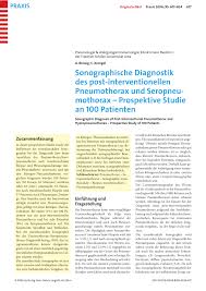 Spontaneous pneumothorax and pneumomediastinum in «thoracic surgery 2nd edition» / edited by f. Pdf Sonographische Diagnostik Des Post Interventionellen Pneumothorax Und Seropneumothorax Prospektive Studie An 100 Patienten