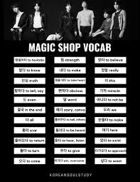 Learn With Bts Magic Shop Vocab List Korean Soul Study In 2020 Korean Words Learning Korean Words Korean Lessons