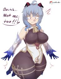 Rule 34 - 1girls Ass Visible From The Front Big Breasts Blue Hair Bottom  Heavy Breasts Clothing Dialogue Fat Female Female Only Ganyu (genshin Impact)  Genshin Impact Horns Lewddoodler Overweight Solo Talking
