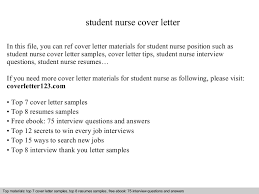 Nursing student cover letter example. Student Nurse Cover Letter
