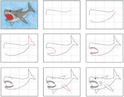 How to draw a shark step by step. Draw A Megalodon Shark Art Projects For Kids