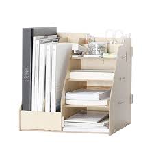 Wooden Multi Use Desk Organizer Office Sundries Storage Box Colorful Modern Style File Desk Organization Diy Desk Organization Office Home Office Organization
