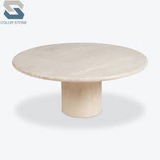 As noted above, travertine tile is much more sensitive than granite to acidic substances like wine, coffee, fruit juices, tomato sauce, sodas, toiletry products and cleaning products that can etch (dull) the finish (on both shiny. Turkey Roman Beige Cream Round Travertine Stone Coffee Table Dining Room Price Per Set Buy Travertine Coffee Table Travertine Marble Dining Table Round Travertine Stone Table Top Product On Alibaba Com