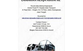 Loker palur maret 2021 di toko sumber jaya. Lowongan Kerja Team Pt Rosalia Indah Transport Info Cute766