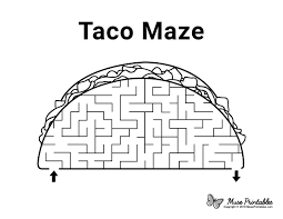 Free Printable Taco Maze Download The Maze And Solution At Https Museprintables Com Download Maze Taco Mazes For Kids Maze Printable Puzzles For Kids