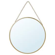Lassbyn Mirror Gold Colour 25 Cm Ikea In 2020 Gouden Spiegels Metalen Ketting Spiegel