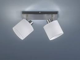 Led einbaustrahler flach 230v einbaurahmen deckenstrahler einbauspot. Deckenstrahler 2 Flammig Schwenkbar Mit Stoff Lampenschirm In Weiss Wandstrahler Kaufen Bei Setpoint Deutschland Gmbh