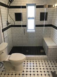 Bathrooms architectures awesome master bath walk shower. Modern Black And White Bathroom Vista Remodeling
