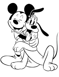 Mickey Mouse Hugging Pluto Coloring Page Color Luna Di 2020