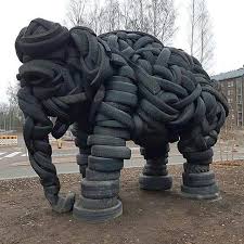 Related Art Forms Elephant Tyre Sculpture Streetartsavemylife Elephant Tyre Trash Pollution Sculpture Graff Sculpture Elephant Sculpture Street Art