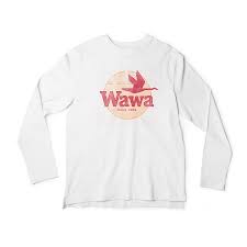 Wawa Vintage Logo Long Sleeve White T Shirt Long Sleeve Tshirt Men White Long Sleeve Long Sleeve