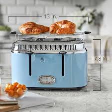 Retro Style 4 Slice Toaster Blue Stainless Steel Toaster Slow Cooker Crock Pot Stainless Steel Toaster