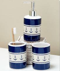 Nautical Bathroom Accessory Set Anchor Soap Dispenser Toothbrush Holder Tumbler Nautical Bathroom Decor Nautical Bathrooms Nautical Bathroom Accessories