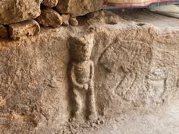 Gobeklitepe discovery of human statue in wall