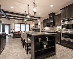 Kitchen With Stainless Steel Appliances Dark Wood Kitchen Cabinets Dark Wood Kitchens Kitchen Room