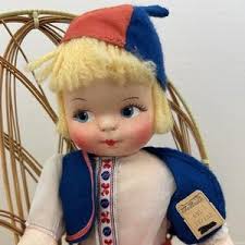 Eden Baby Blue Boy Soft Doll Waffle Terry Cloth Brown Hair Brown Eyes Light  Skin Tone Stuffed Toy 10 Inches