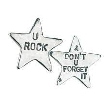 U Rock Don T U Forget It Star Shaped Coin By Tamara Hensick Healing Baskets