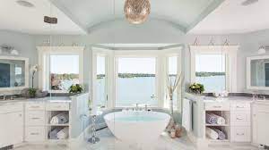 Bring a coastal feel to your bathroom with gorgeous tiles in a chosen color: 17 Beautiful Coastal Bathroom Designs Your Home Might Need