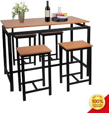Generally, when a table and a chair are harmonious the distance between the seat and the tabletop is between 8 to 14 inches. Brown Black Counter Height Set 4 Person Home Kitchen Dining Room Table Chairs Furniture Dklgg 5 Piece Leather Wood Metal Table Chair Sets Kitchen Dining Room Furniture Guardebem Com
