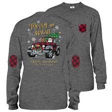 Merry christmas baseball t shirts women christmas long sleeve raglan shirt christmas plaid truck tree graphic splicing top 4.5 out of 5 stars 1,357 $15.99 $ 15. Youth Simply Southern Preppy Merry And Bright Holiday Long Sleeve T Sh Simplycutetees