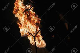 Hearts on fire wedding photography. Bride And Groom Holding Burning Hearts Amazing Fire Show At Stock Photo Picture And Royalty Free Image Image 102226365