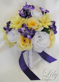 Wedding Bouquet Bridal Bouquet Bridesmaid Bouquet Silk Etsy Yellow Wedding Flowers Purple Wedding Bouquets Yellow Bridal Bouquets