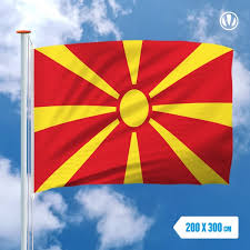 De vlag van macedonie wordt gevormd door een rood veld met in het midden een zon met acht stralen. Noord Macedonie Vlag Macedonie Stock Illustrations Vectors Clipart 4 179