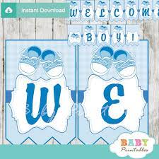 Baby shower decorations for girl,baby shower banner,tissue paper fans,paper pom poms,hanging party supplies. Its A Boy Baby Shower Banner Personalized Decoration Decorations Handmade Products