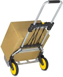 And even easier was able to then load the cart and carry all my belongings into/through the festival areas (outdoor wooded park). Amazon Com Mount It Folding Hand Truck And Dolly 264 Lb Capacity Heavy Duty Luggage Trolley Cart With Telescoping Handle And Rubber Wheels Silver Black Yellow Office Products