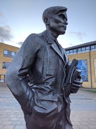 Alan turing memorial statue in sackville park, manchester. Riette Thomas On Twitter Beautiful Sculpture Of Alan Turing Mathematician And Pioneer In Ai Breaking The Enigma Code By Internationally Acclaimed Sculptor John W Mills Uniofsurrey Art Visitsurrey Sculpture Artists Surrey