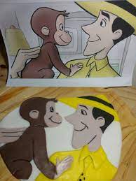 Jorge Y Sr Sombrero Amarillo En Porcelana Fria Malauraben Curious George Disney Characters Character