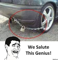 50 genius memes ranked in order of popularity and relevancy. Car Tyre Tied With Chain We Salute This Genius Meme Memezila Com