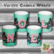 Noel Votive Candle Wraps For Christmas Decor By Pineandberryshop 5 00 Candle Wrap Candles Christmas Decorations